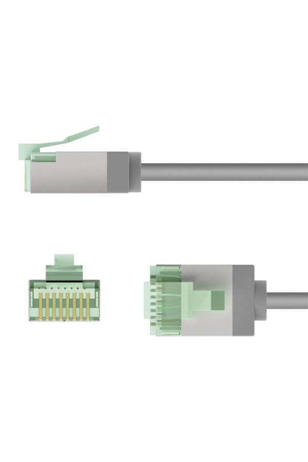 GOOBAY καλώδιο δικτύου 74344, CAT 8.1 U/FTP, slim, copper, 40Gbps, 0.25m, γκρι