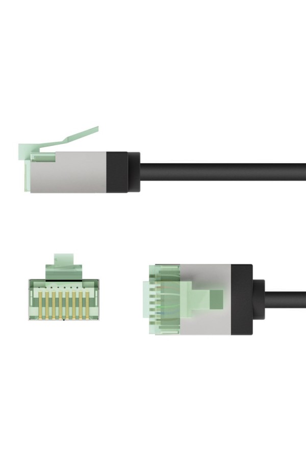 GOOBAY καλώδιο δικτύου 74351, CAT 8.1 U/FTP, slim, copper, 40Gbps, 0.25m, μαύρο