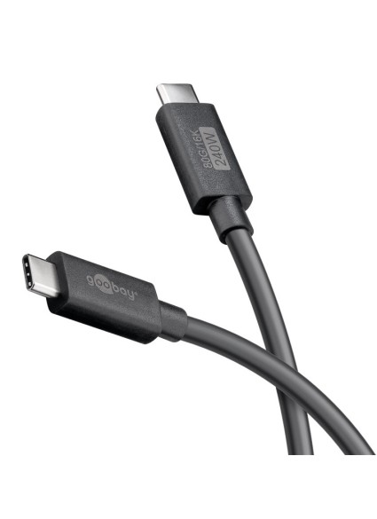 GOOBAY καλώδιο USB-C 74376, USB4, 240W, 80Gbps, 16K/60Hz, 1.2m, μαύρο