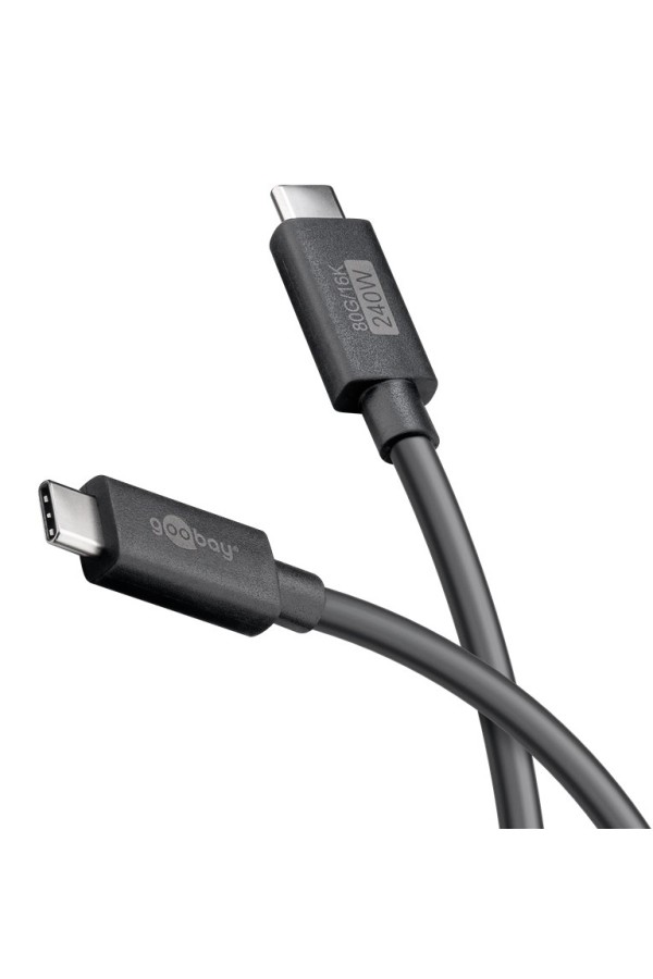 GOOBAY καλώδιο USB-C 74376, USB4, 240W, 80Gbps, 16K/60Hz, 1.2m, μαύρο