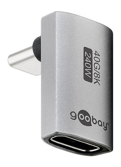 GOOBAY αντάπτορας USB-C 74442, γωνιακός 90°, USB4, 240W, 40Gbps, 8K, γκρι