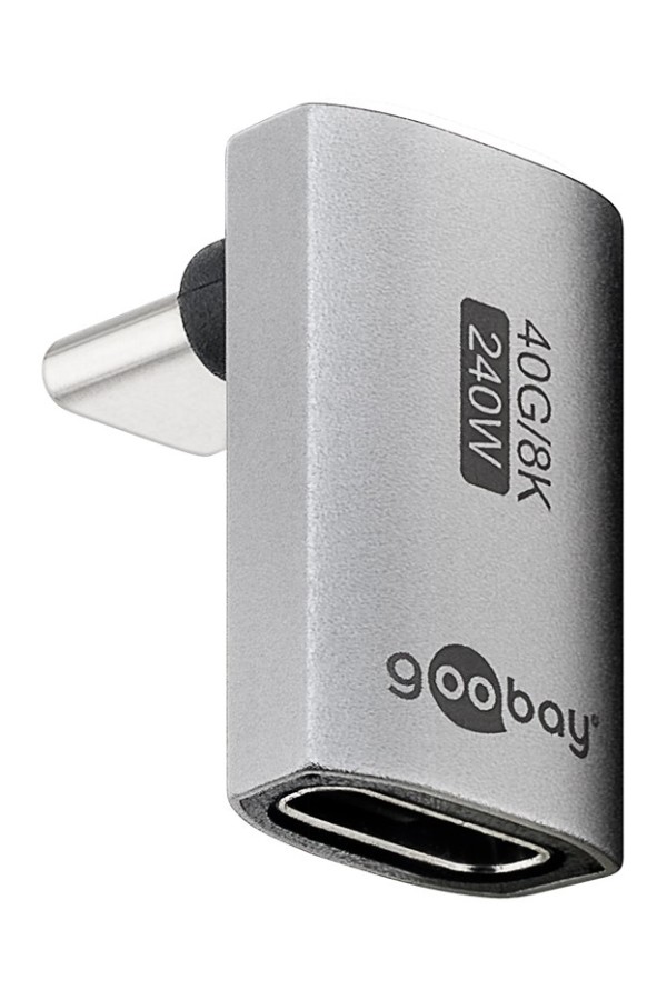 GOOBAY αντάπτορας USB-C 74442, γωνιακός 90°, USB4, 240W, 40Gbps, 8K, γκρι