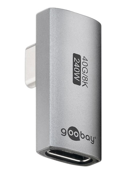 GOOBAY αντάπτορας USB-C 74443, γωνιακός 90°, USB4, 240W, 40Gbps, 8K, γκρι