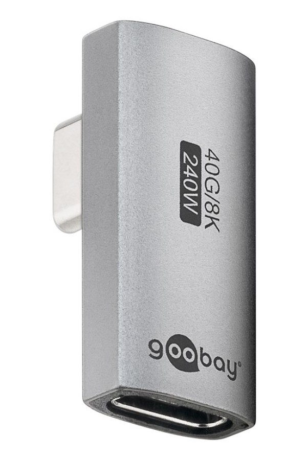 GOOBAY αντάπτορας USB-C 74443, γωνιακός 90°, USB4, 240W, 40Gbps, 8K, γκρι