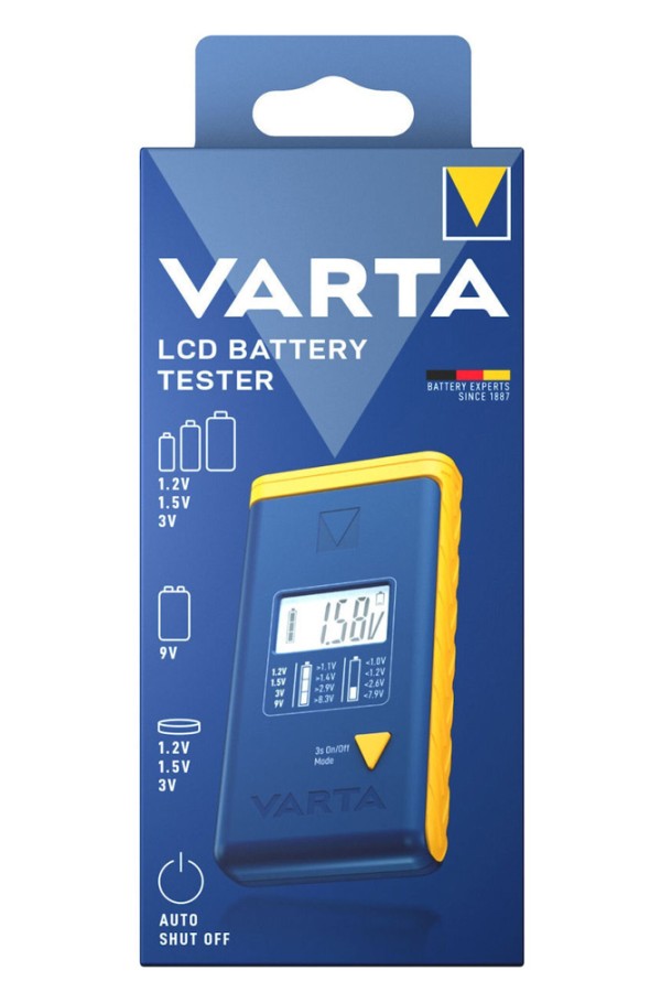 VARTA ψηφιακό tester μπαταρίας 75305 για 9V/AAA//AA/C/D/button cells