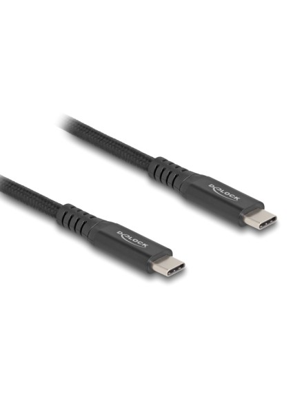 DELOCK καλώδιο USB-C 80023, 100W, 20 Gbps, 0.5m, USB4, E-Marker, μαύρο