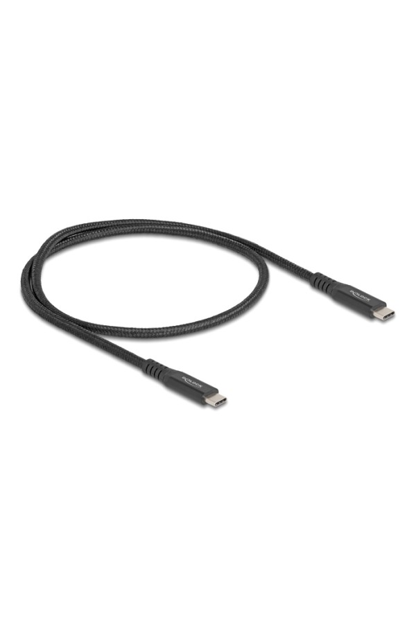 DELOCK καλώδιο USB-C 80023, 100W, 20 Gbps, 0.5m, USB4, E-Marker, μαύρο