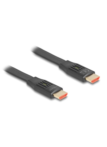 DELOCK καλώδιο HDMI 81002, flat, 8K/60Hz, 48 Gbps, eARC, HDR, 2m, μαύρο