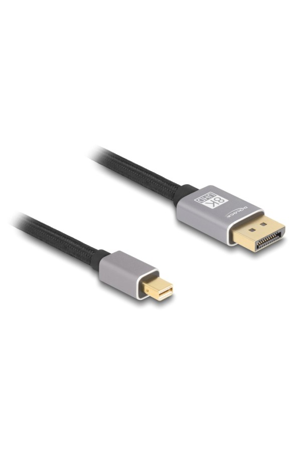 DELOCK καλώδιο mini DisplayPort σε DisplayPort 81091, 8K/60Hz, 32.4 Gbps, 1m, μαύρο