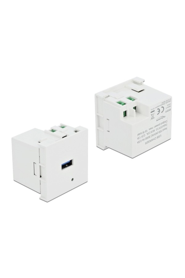 DELOCK module USB θύρα φόρτισης Easy 45 81311, 18W, 45x45mm, λευκό