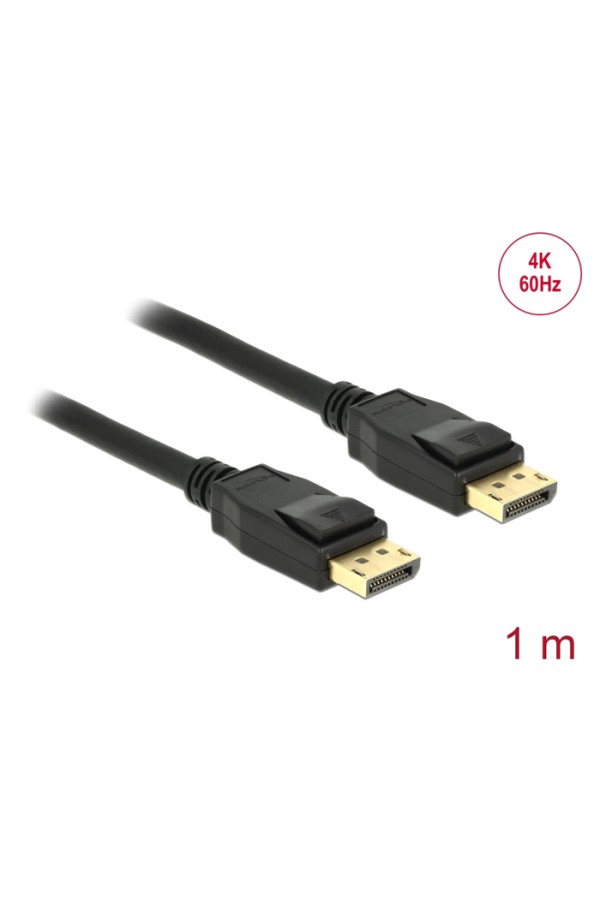 DELOCK καλώδιο DisplayPort 1.2 83805, 4K/60Hz, 21.6 Gbps, 1m, μαύρο