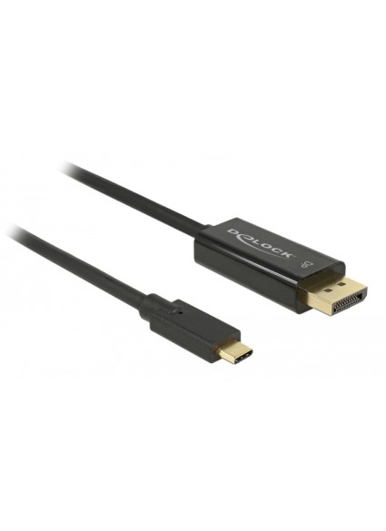 DELOCK καλώδιο USB-C σε DisplayPort 85255, DP Alt Mode, 4K, 1m, μαύρο