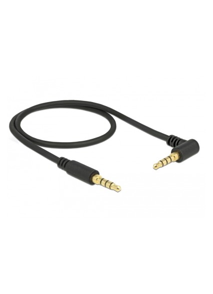 DELOCK Καλώδιο Jack stereo σε Jack stereo 4pin 3.5mm, 90°, μαύρο, 1m