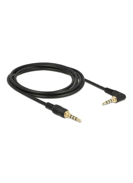 DELOCK καλώδιο 3.5mm 85613, γωνιακό, 24AWG, gold plated, 2m, μαύρο