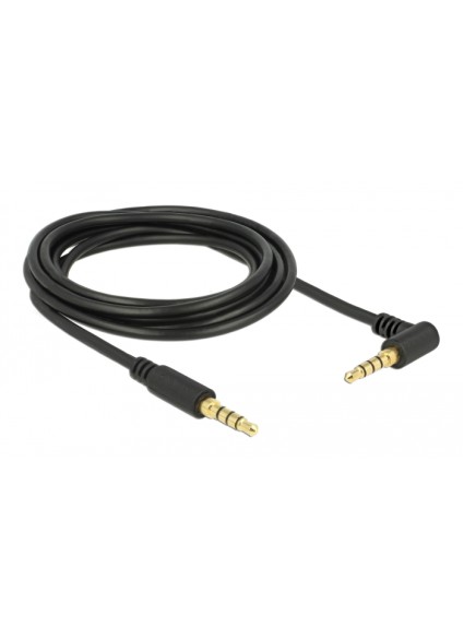 DELOCK καλώδιο Jack stereo σε Jack stereo 4pin 3.5mm, 90°, μαύρο, 3m