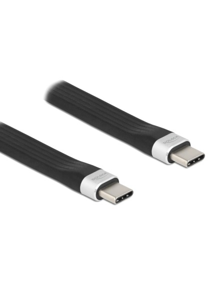 DELOCK καλώδιο USB 3.2 Gen 2 Type-C 85770, 10Gbps, 3A, FPC, flat, 13.5cm