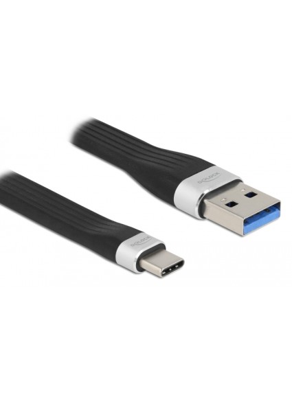 DELOCK καλώδιο USB 3.2 σε USB-C 85771, 15W, 5Gbps, FPC, 13.5cm, μαύρο