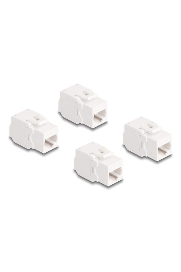 DELOCK Keystone module 86051, RJ45 σε LSA, Cat.6A UTP, λευκό, 4τμχ