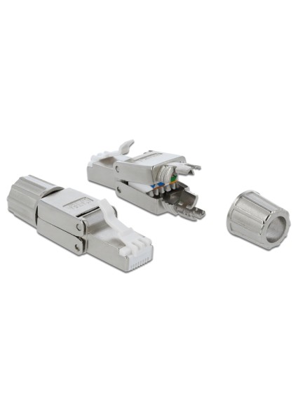 DELOCK βύσμα RJ45 CAT 6A STP 86477, tool-free, ασημί