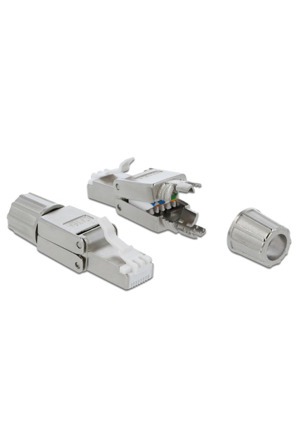 DELOCK βύσμα RJ45 CAT 6A STP 86477, tool-free, ασημί