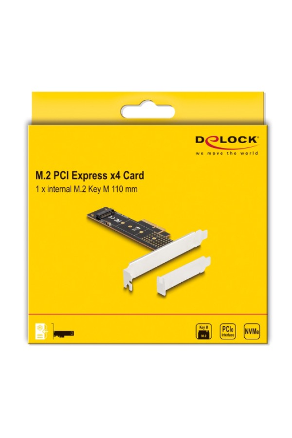 DELOCK κάρτα επέκτασης PCIe x4 σε M.2 M Key 110mm 89836, NVMe