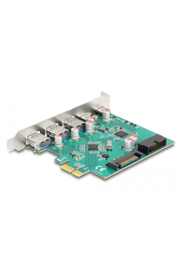 DELOCK κάρτα επέκτασης PCIe x1 σε 3x USB/2x USB-C/19-pin 90109, 5Gbps
