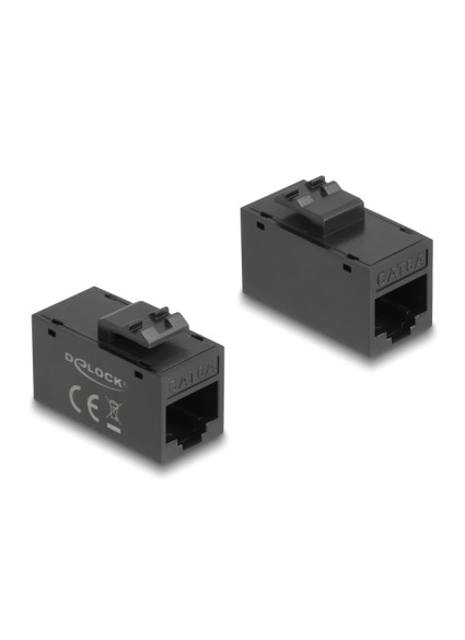 DELOCK Keystone module RJ45 90638, θηλυκό σε θηλυκό, Cat 6A UTP, μαύρο