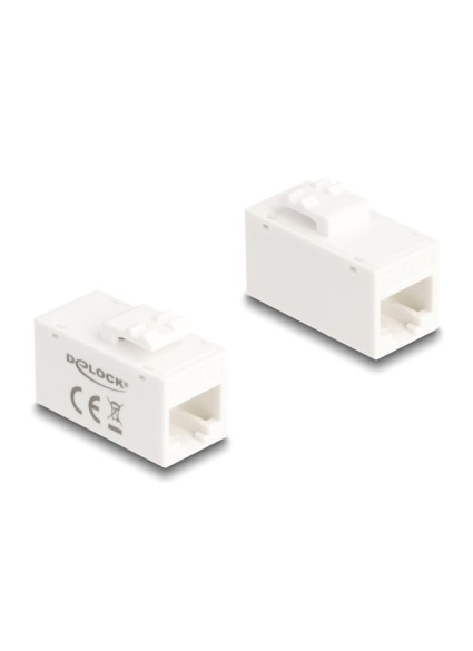 DELOCK Keystone module RJ45 90639, θηλυκό σε θηλυκό, Cat 6A UTP, λευκό