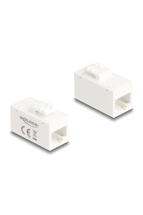 DELOCK Keystone module RJ45 90639, θηλυκό σε θηλυκό, Cat 6A UTP, λευκό