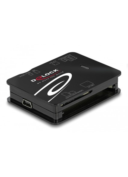 DELOCK card reader 91007 για Micro SD/SD/CF/MS/xD/M2, μαύρο