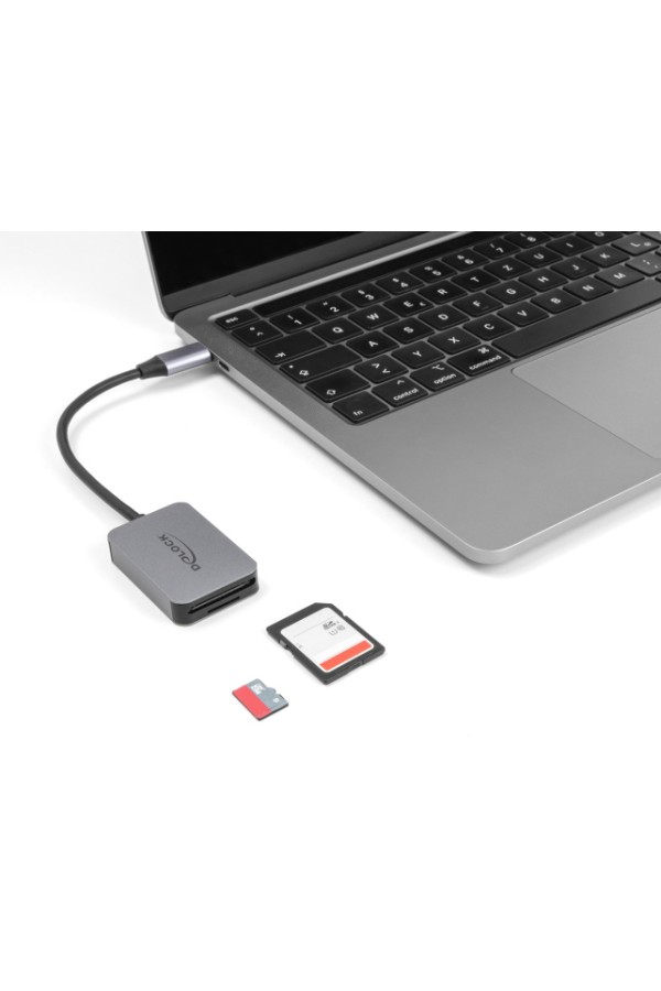 DELOCK card reader 91009 για SD & micro SD, USB-C, 5 Gbps, γκρι