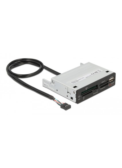 DELOCK USB 9-pin card reader 91708, CF/SD/XD/MS/Micro SD/USB, 3.5