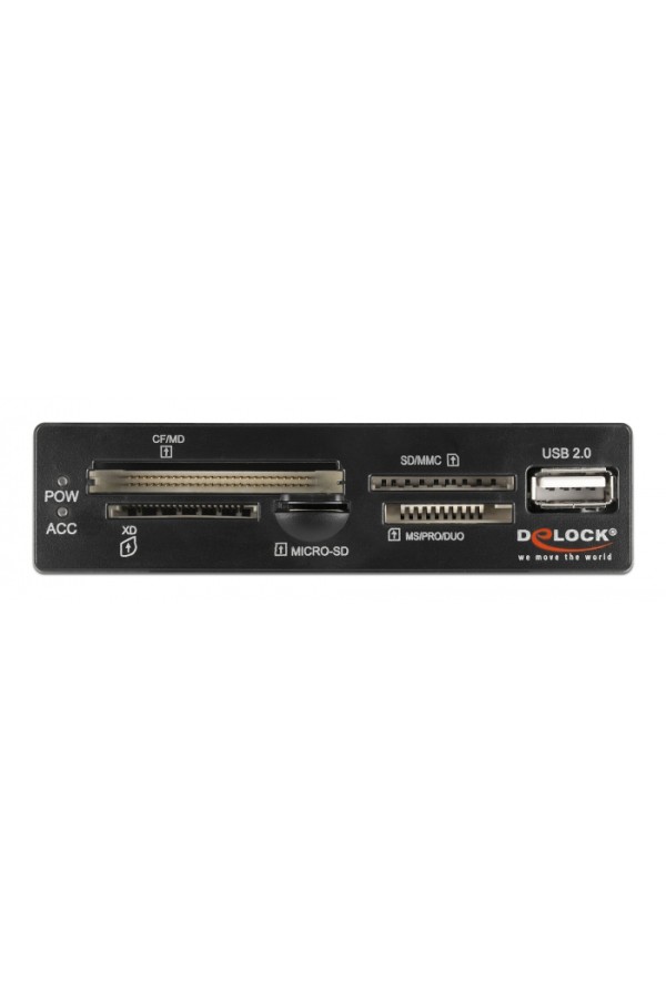 DELOCK USB 9-pin card reader 91708, CF/SD/XD/MS/Micro SD/USB, 3.5