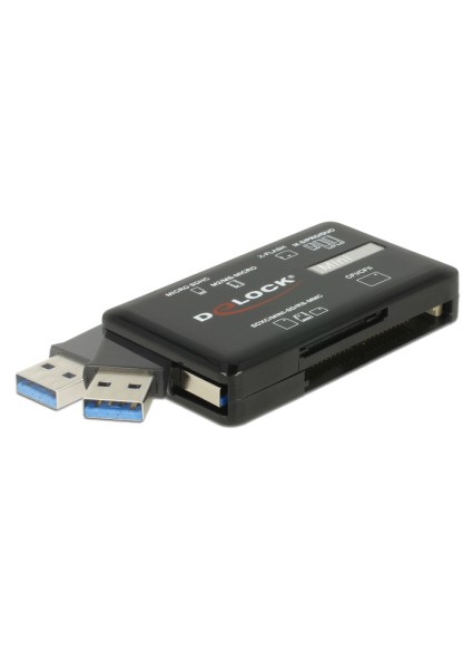 DELOCK USB 3.2 card reader 91758 για CF/SD/Micro SD/MS/M2/xD, μαύρο