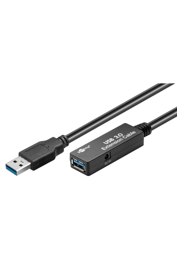 GOOBAY καλώδιο προέκτασης USB 3.0 95727, active, 5Gbps, 5m, μαύρο