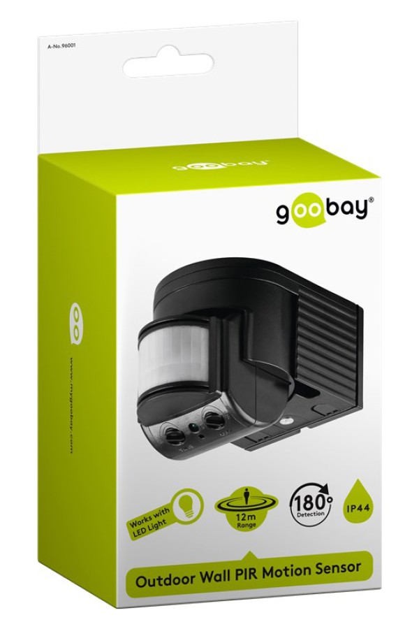 GOOBAY ανιχνευτής κίνησης PIR 96001, IP44, 180°, 12m