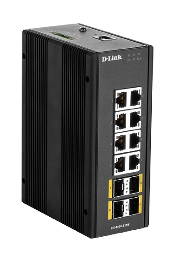 D-LINK DIS-300G-12SW INDUSTRIAL SWITCH 8X100/1000, 4xSFP