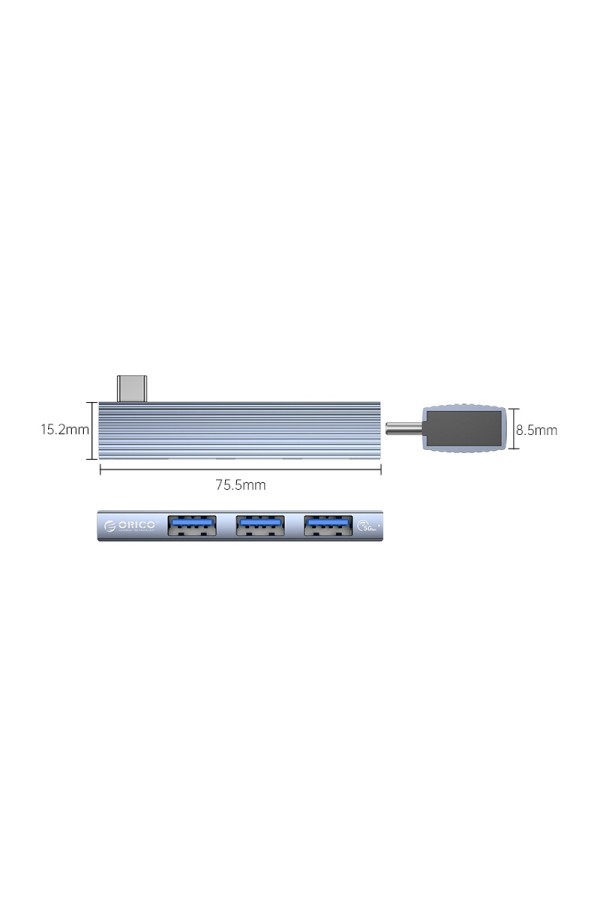 ORICO USB hub AH-W13, 3x θυρών, 5Gbps, USB-C σύνδεση, γκρι