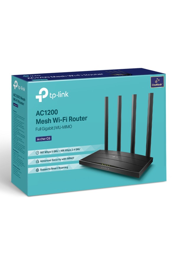 TP-LINK Router Archer C6, Wi-Fi 1200Mbps AC1200, MU-MIMO, Ver. 4.0