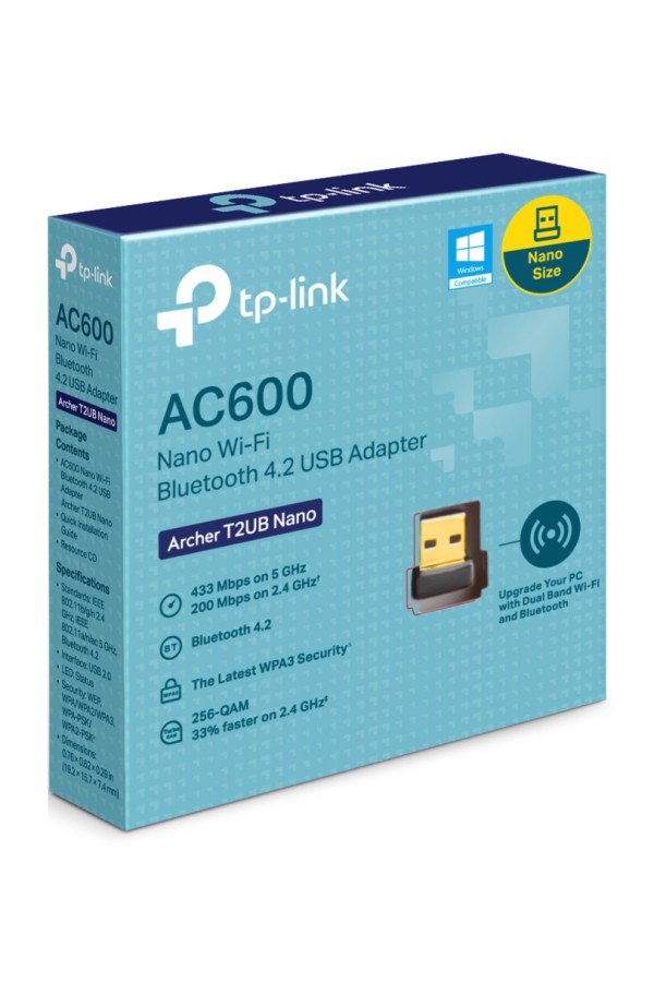 TP-LINK Nano Wi-Fi Bluetooth 4.2 USB Adapter Archer T2UB Nano, Ver. 1.0