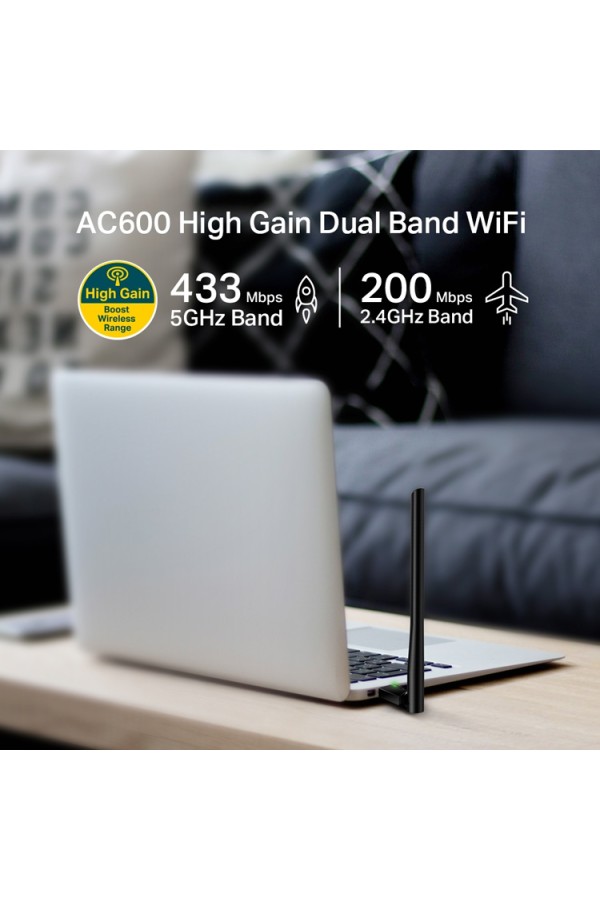 TP-LINK ασύρματος USB αντάπτορας δικτύου Archer T2U Plus, 600Mbps, V.1