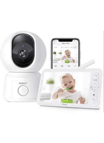 Arenti 2MP/1080P Wi-Fi Video Baby Monitor Kit with LCD Screen (AINANNY B2 KIT) (AREAINANNY-B2-KIT)