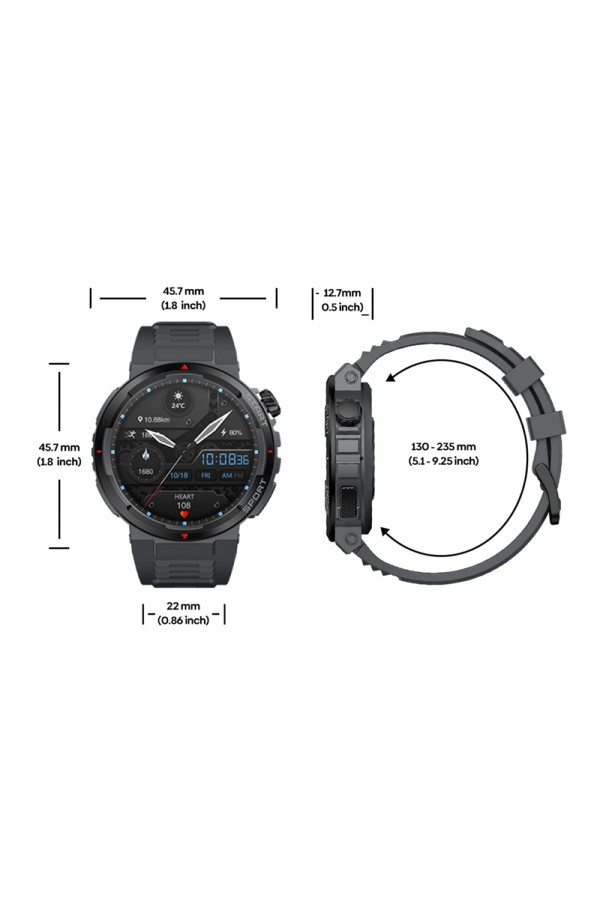 ZEBLAZE smartwatch Ares 3 Plus, heart rate, 1.43