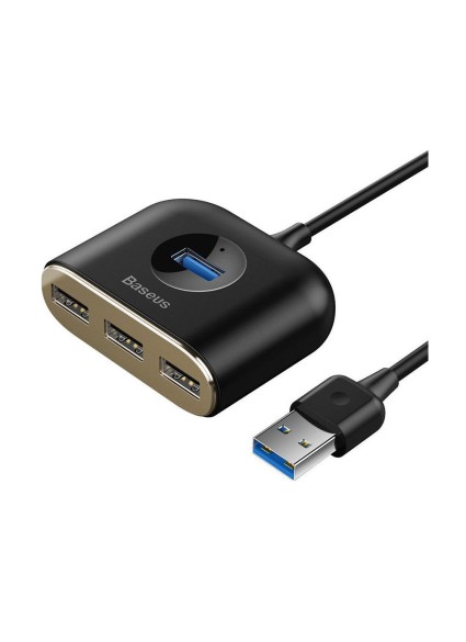 Baseus HUB Square round 4in1 USB Adapter USB3.0 1m Black (CAHUB-AY01) (BASCAHUB-AY01)