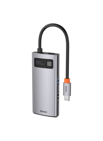 Baseus Hub 4in1Metal Gleam Series, USB-C to USB 3.0 + USB 2.0 + HDMI + USB-C  (CAHUB-CY0G) (BASCAHUB-CY0G)
