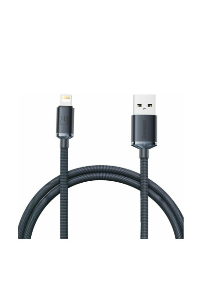 Baseus Crystal Shine Braided USB to Lightning Cable Μαύρο 1.2m (CAJY000001) (BASCAJY000001)