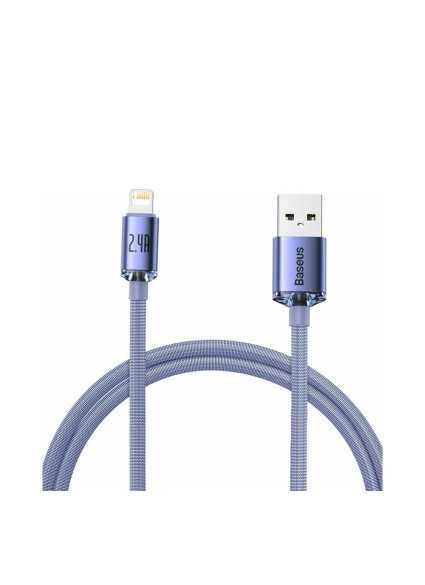 Baseus Crystal Shine Braided USB to Lightning Cable Μωβ 1.2m (CAJY000005) (BASCAJY000005)