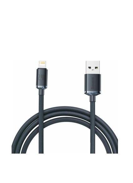 Baseus Crystal Shine Braided USB to Lightning Cable Μαύρο 2m (CAJY000101) (BASCAJY000101)