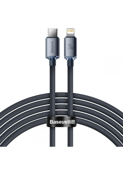 Baseus Crystal Shine cable USB-C to Lightning, 20W, PD, 2m Black (CAJY000301) (BASCAJY000301)