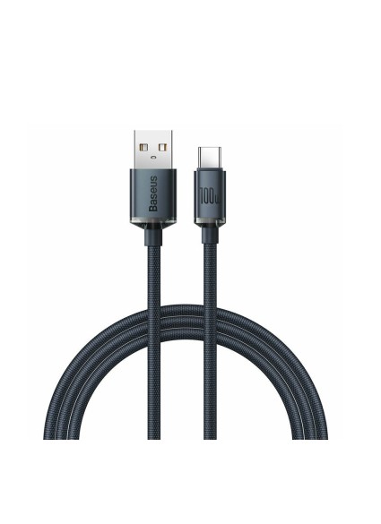 Baseus Type-C Crystal Shine series fast charging data cable 100W 1.2m Black (CAJY000401) (BASCAJY000401)